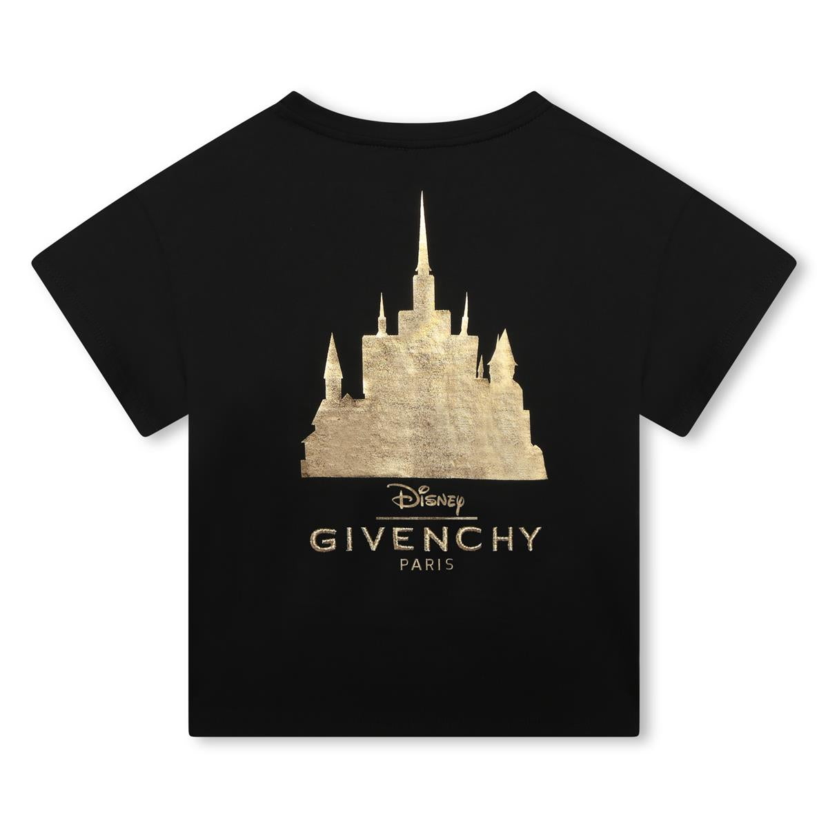 Girls Black Printed Cotton T-Shirt