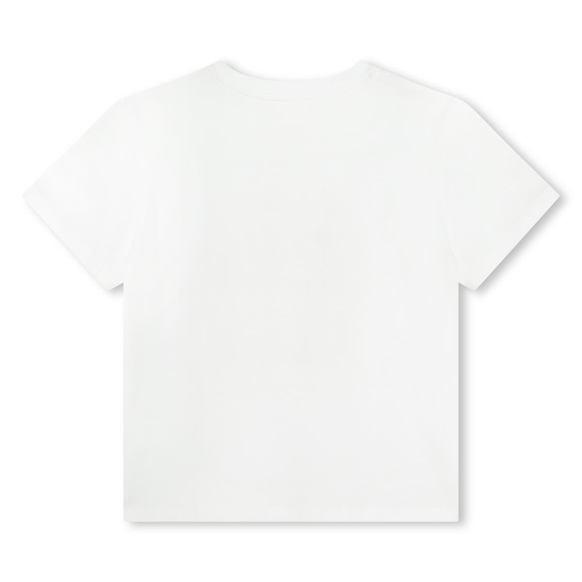 Girls White Cotton T-Shirt
