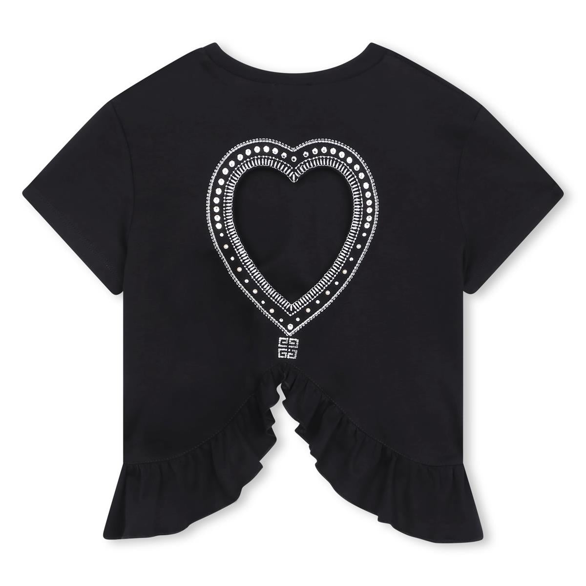 Girls Black Logo Cotton T-Shirt