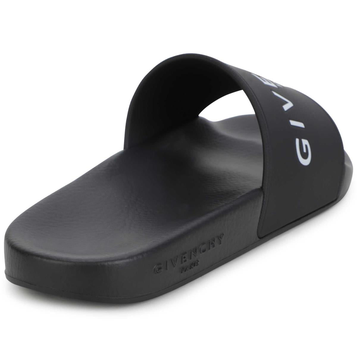 Boys Black Logo Slippers