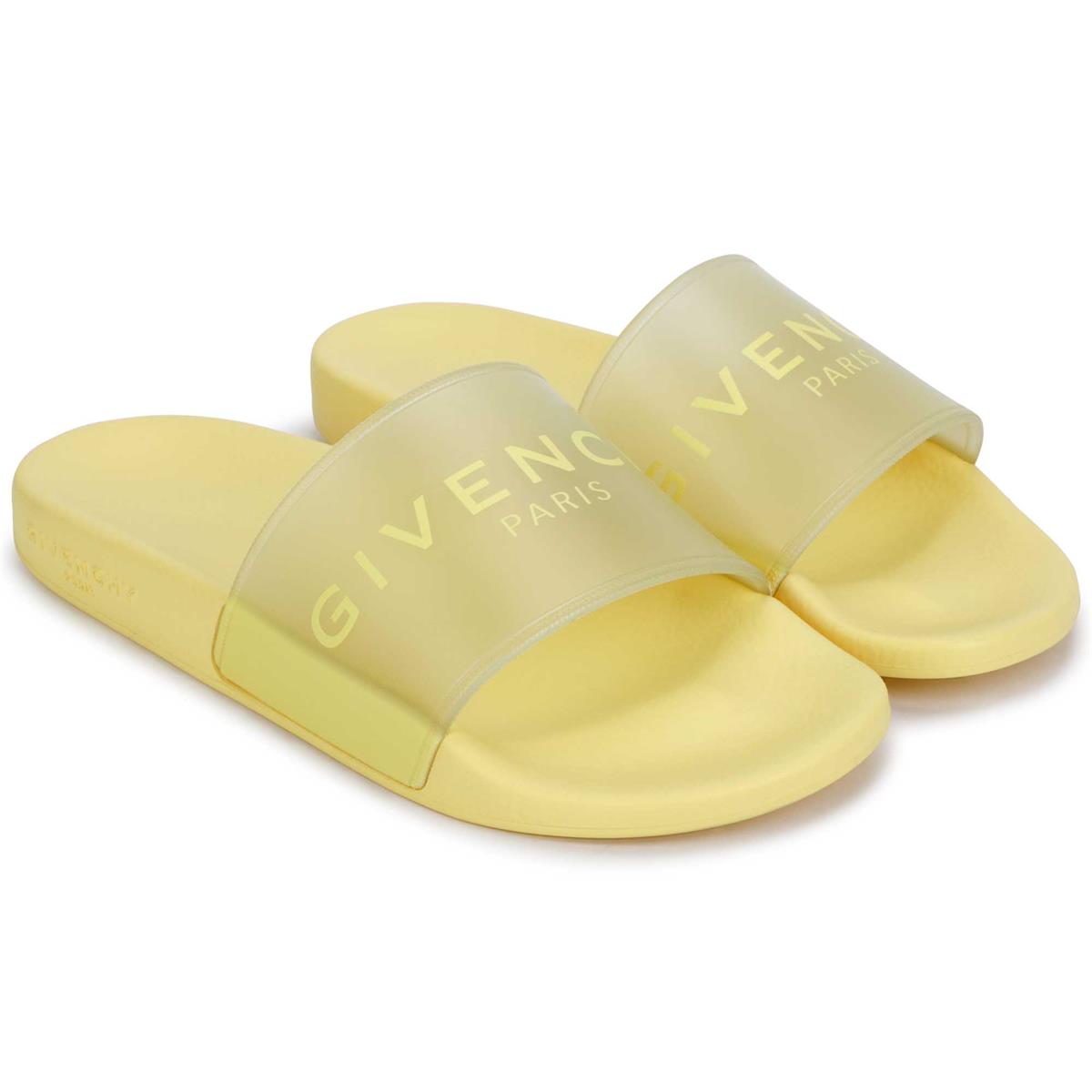 Boys Yellow Logo Slippers