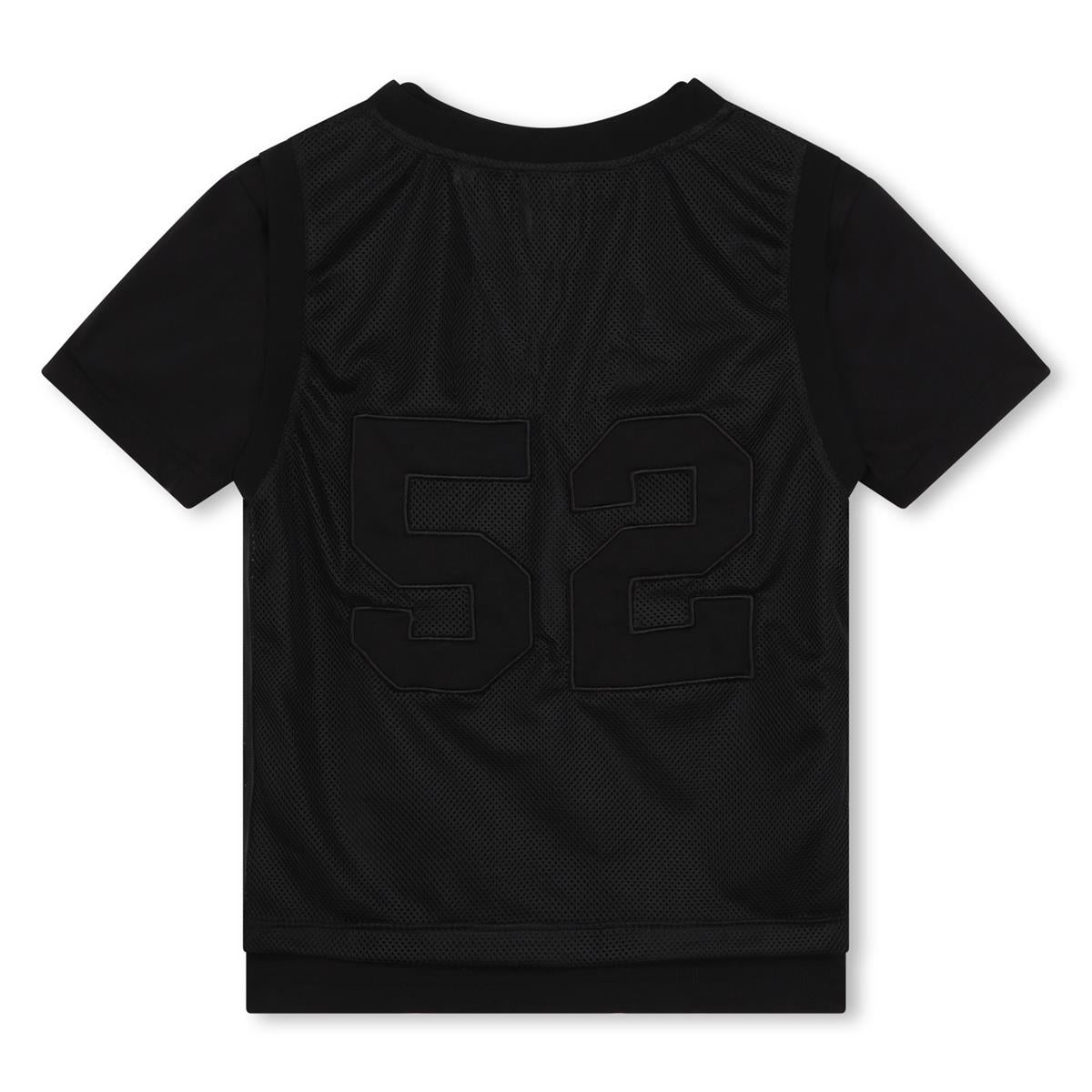 Boys Black Cotton T-Shirt Set