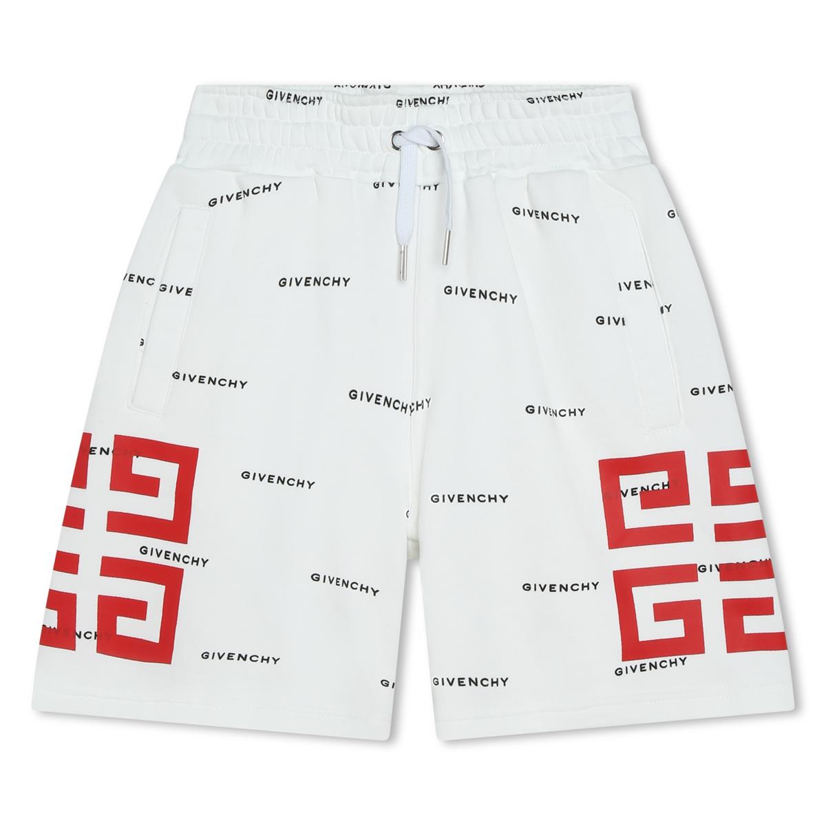 Boys White Cotton Shorts