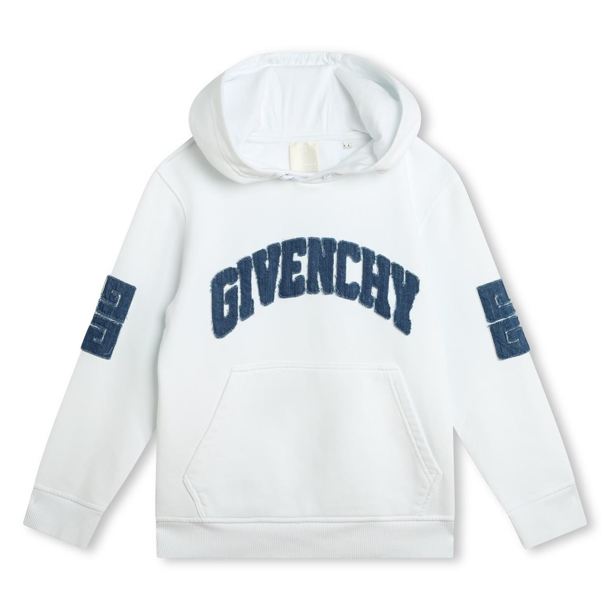 Boys White Hooded Sweatshirt