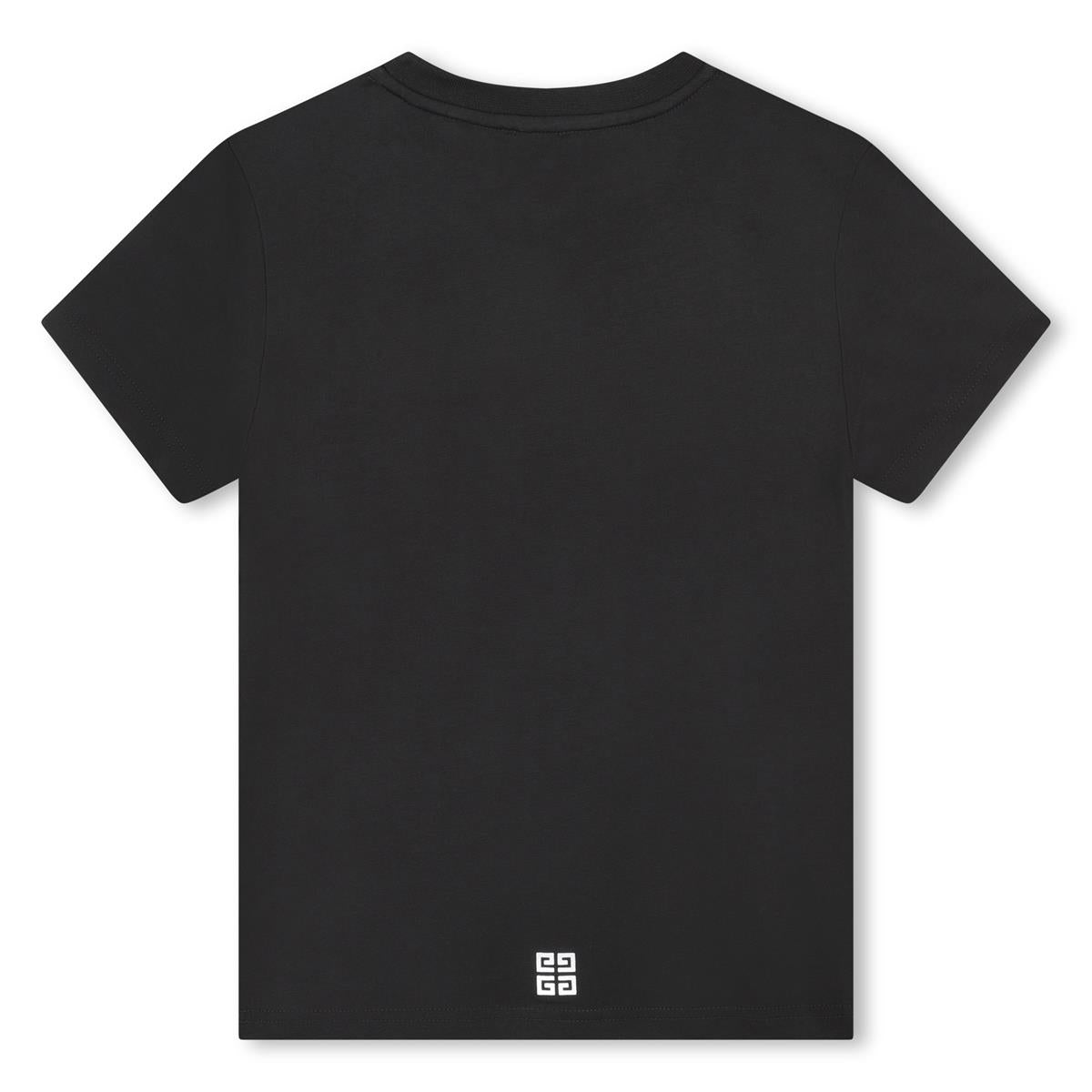 Boys Black Logo Cotton T-Shirt