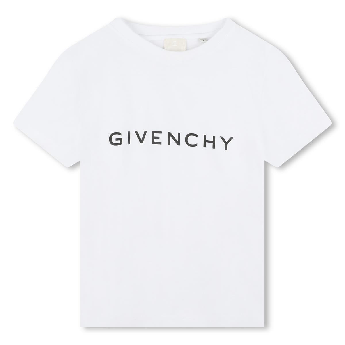 Boys White Logo Cotton T-Shirt