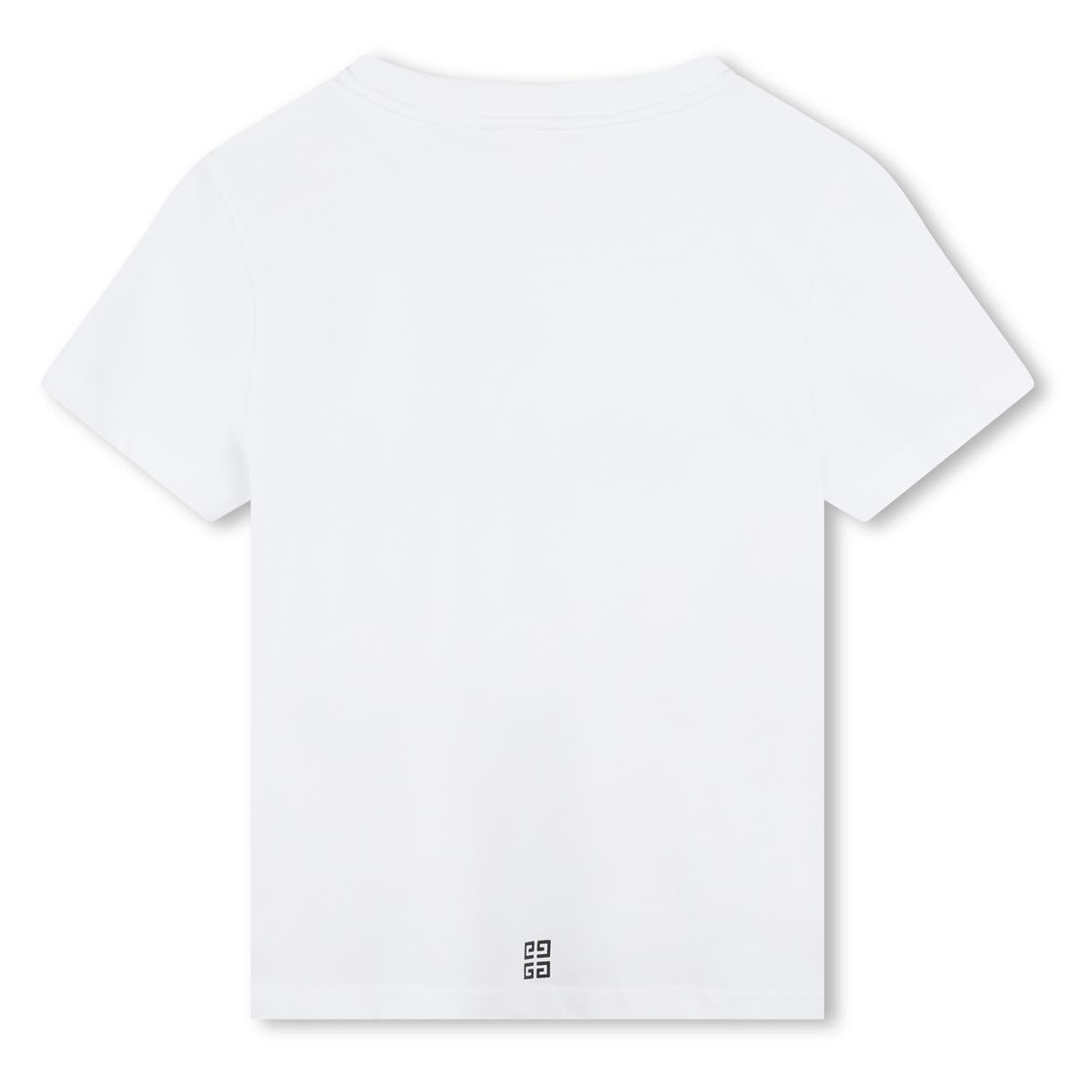 Boys White Logo Cotton T-Shirt