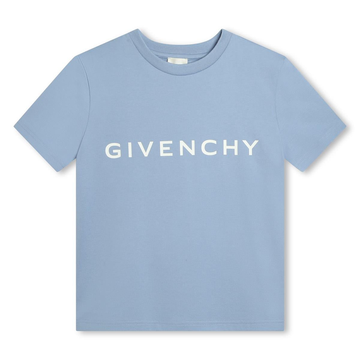 Boys Blue Logo Cotton T-Shirt