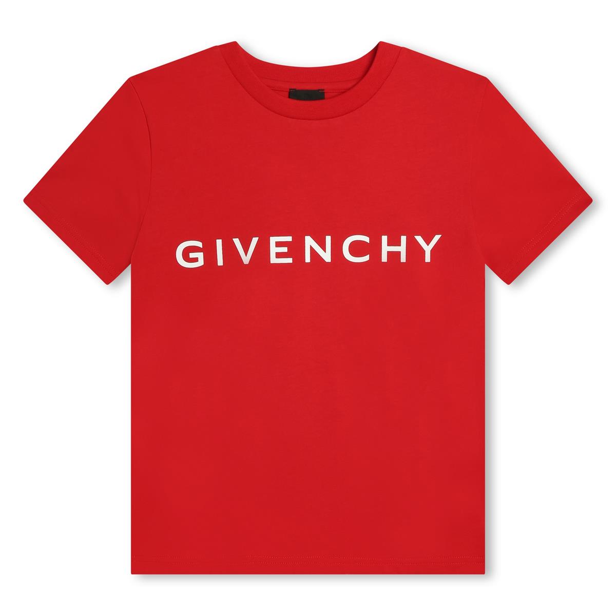 Boys Red Logo Cotton T-Shirt