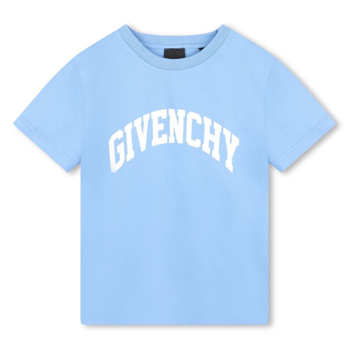 Boys Blue Logo Cotton T-Shirt