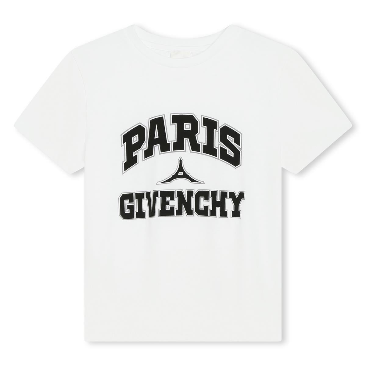 Boys White Logo Cotton T-Shirt