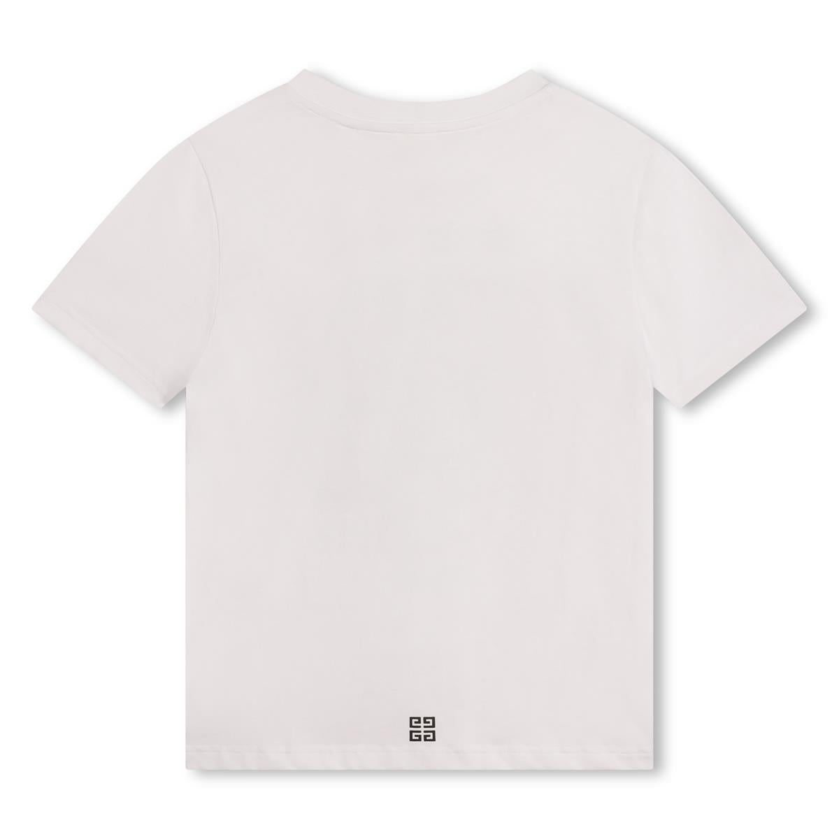 Boys White Logo Cotton T-Shirt