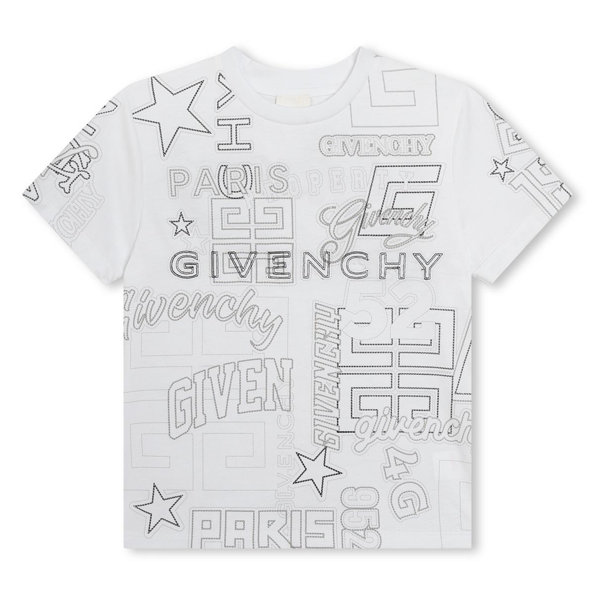 Boys White Logo Cotton T-Shirt