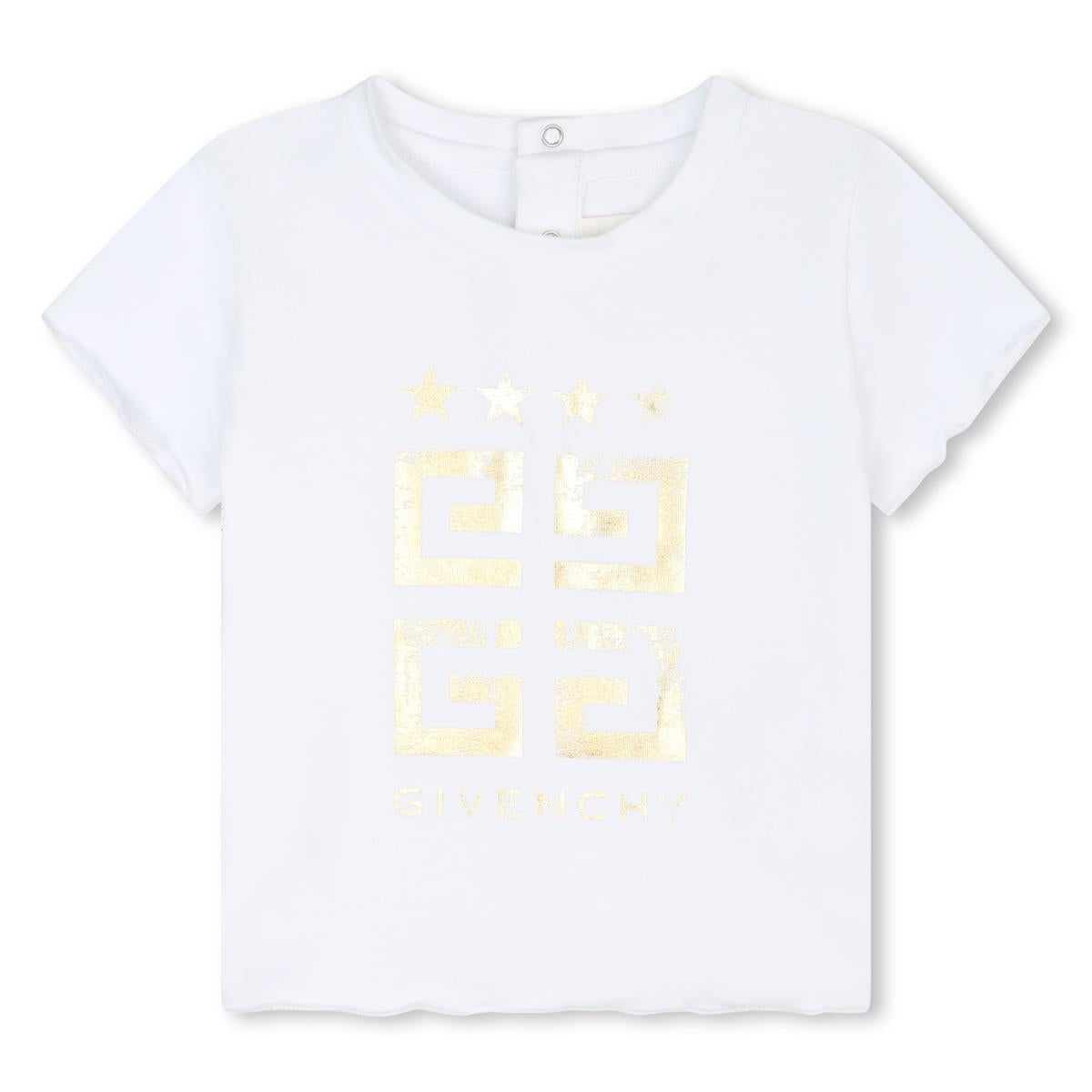 Baby Girls White Cotton T-Shirt