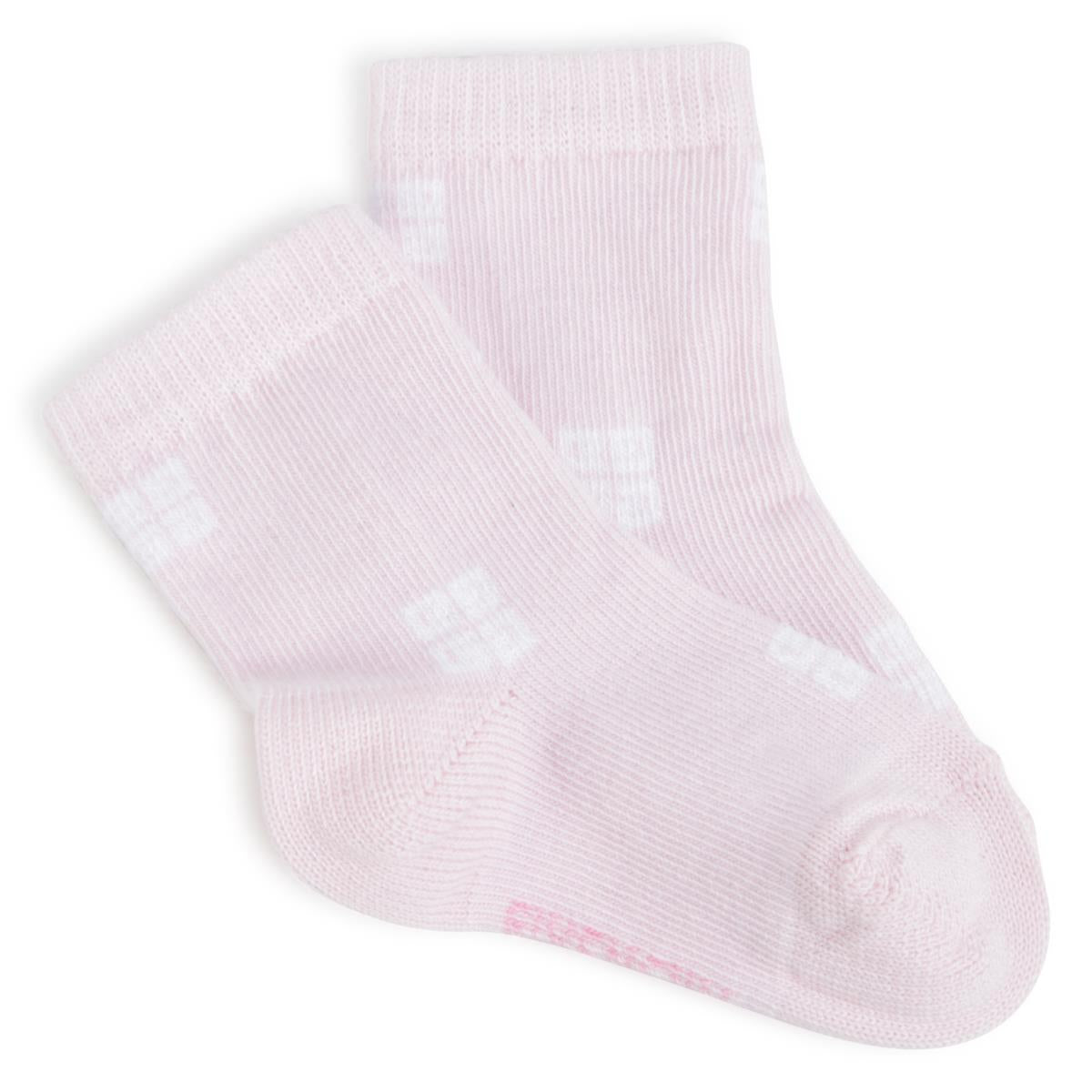 Baby Girls Pink Stripes Cotton Socks(2 Pack)
