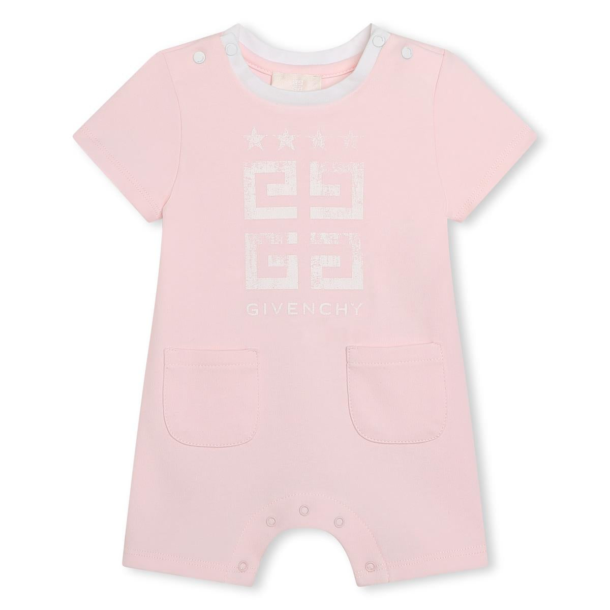 Baby Boys & Girls Pink Cotton Babysuit