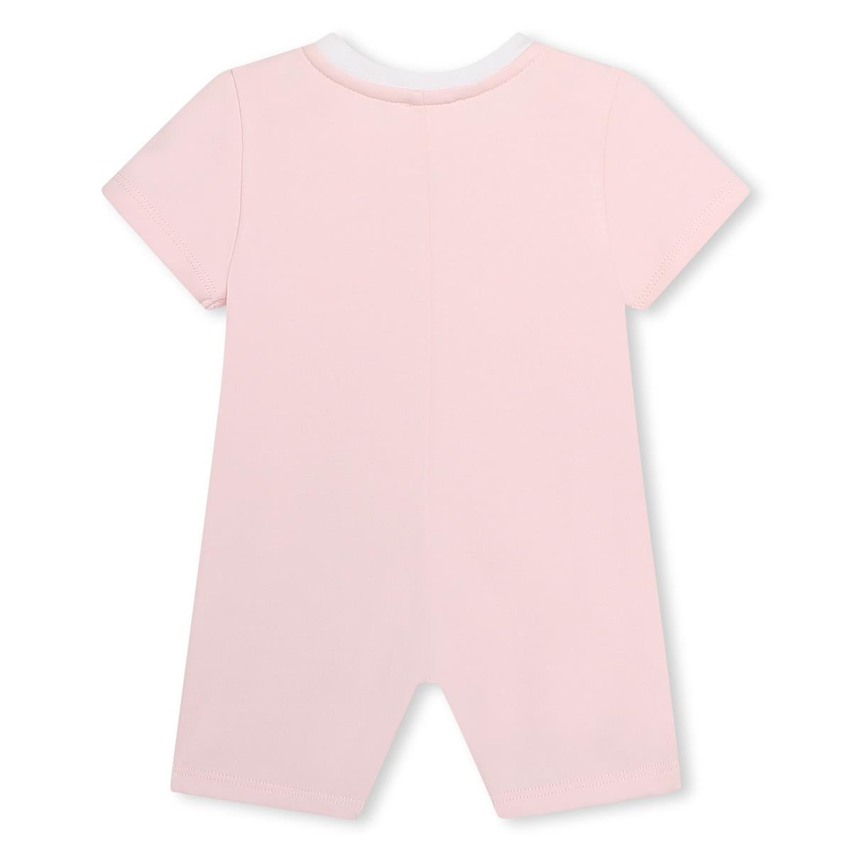 Baby Boys & Girls Pink Cotton Babysuit