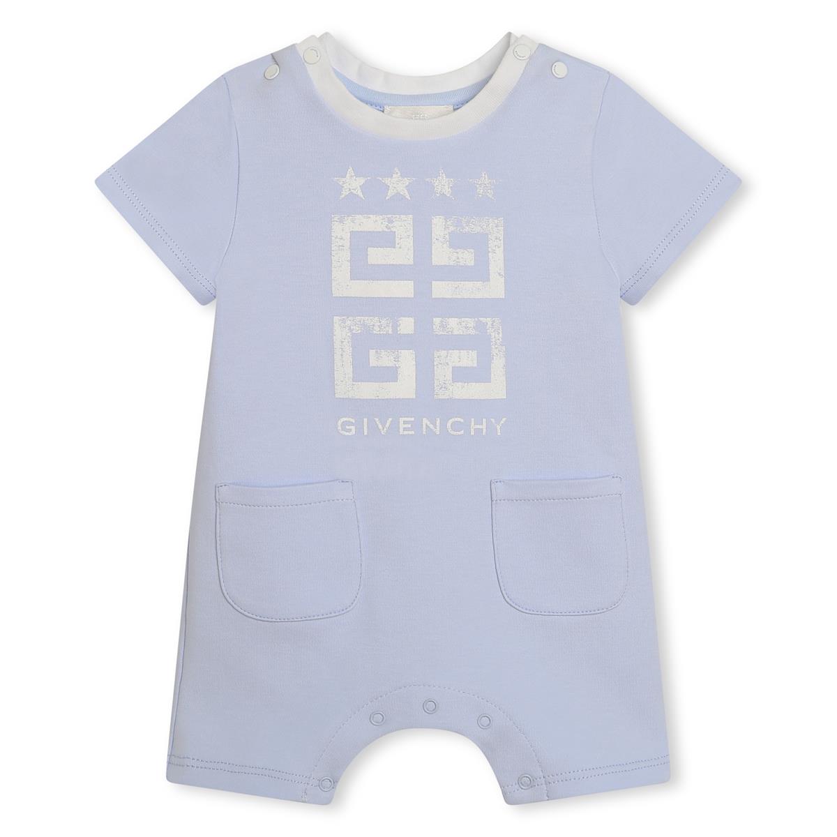 Baby Boys & Girls Blue Cotton Babysuit