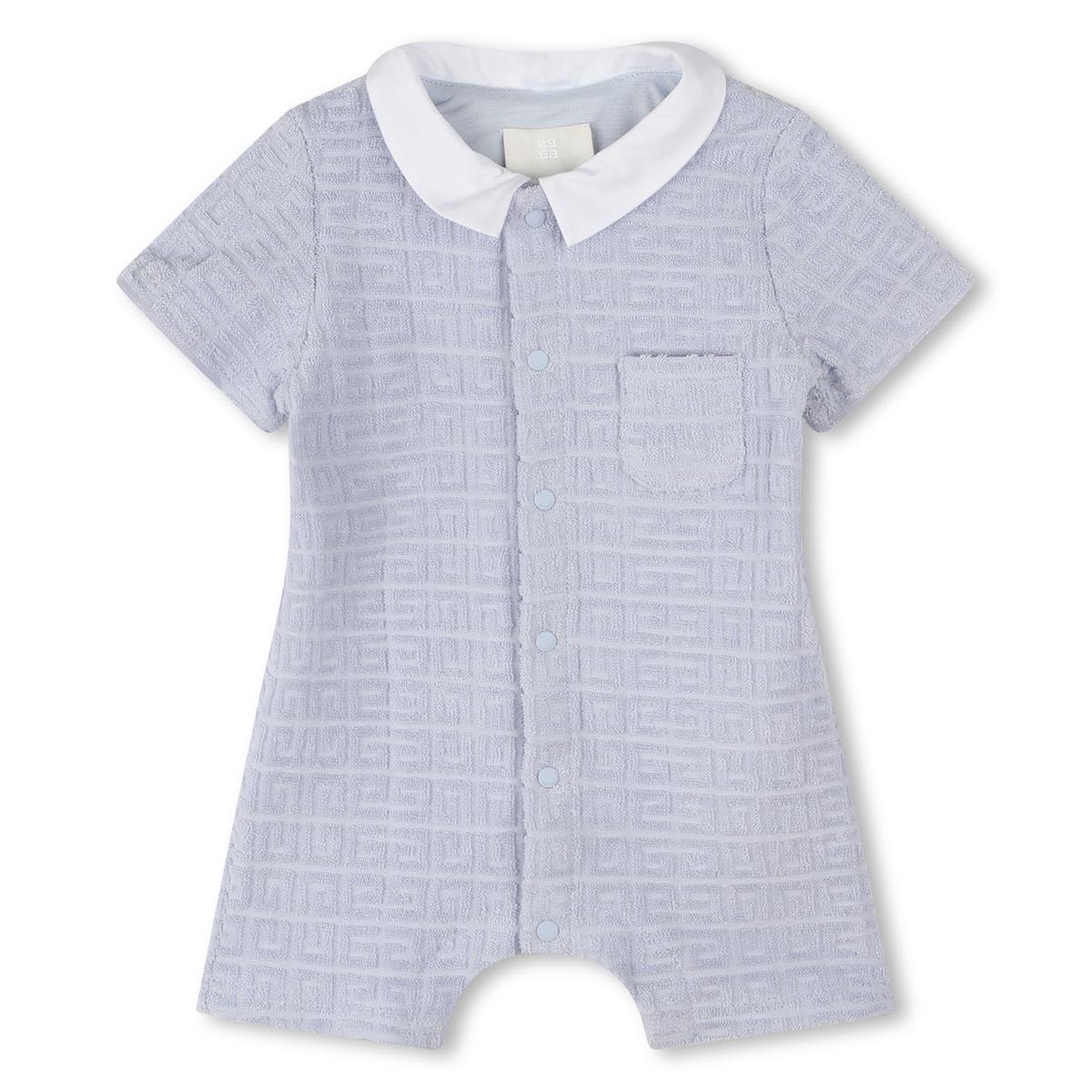 Baby Boys & Girls Light Blue Cotton Babysuit