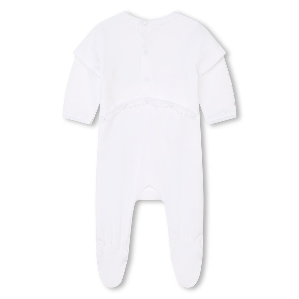 Baby Boys & Girls White Cotton Babysuit Set