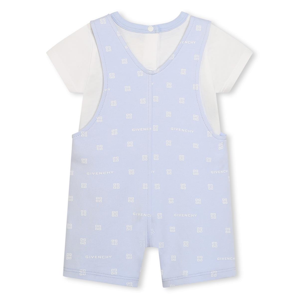 Baby Boys & Girls Blue Cotton Babysuit