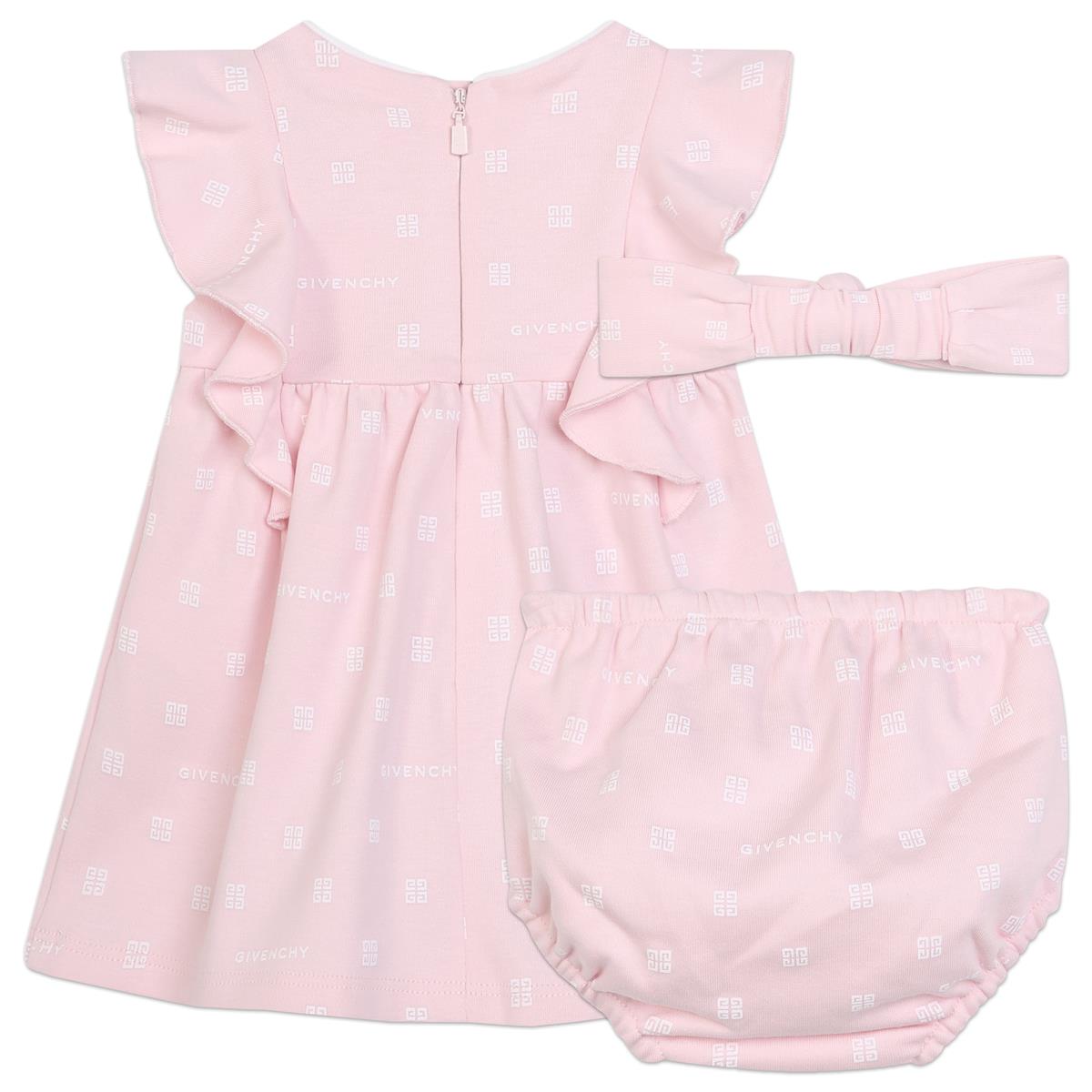 Baby Girls Pink Cotton Dress Set