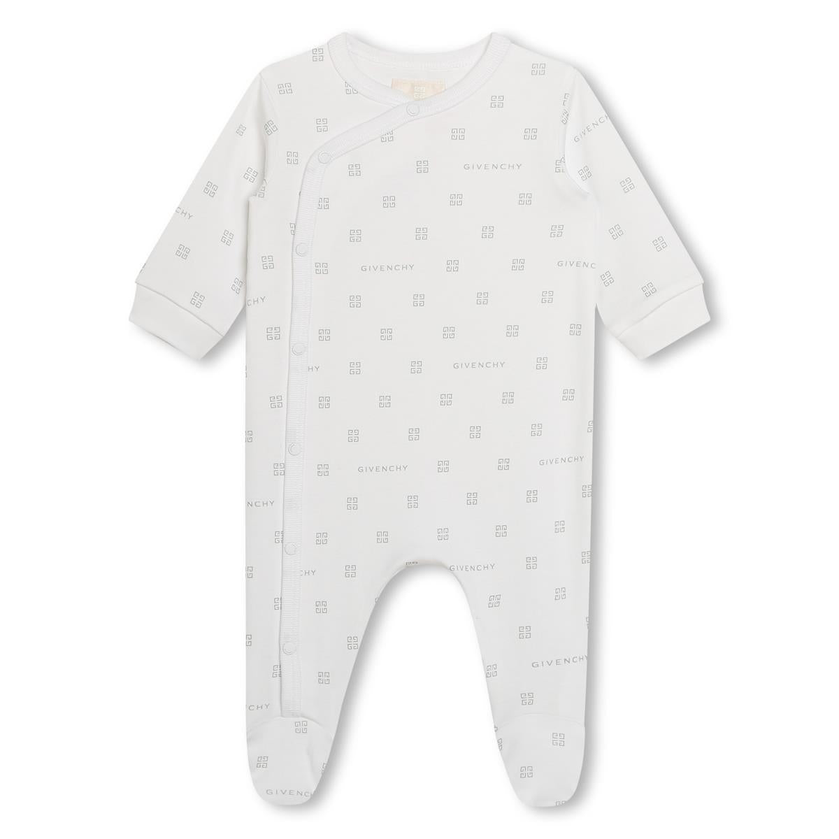 Baby Boys & Girls White Cotton Babysuit