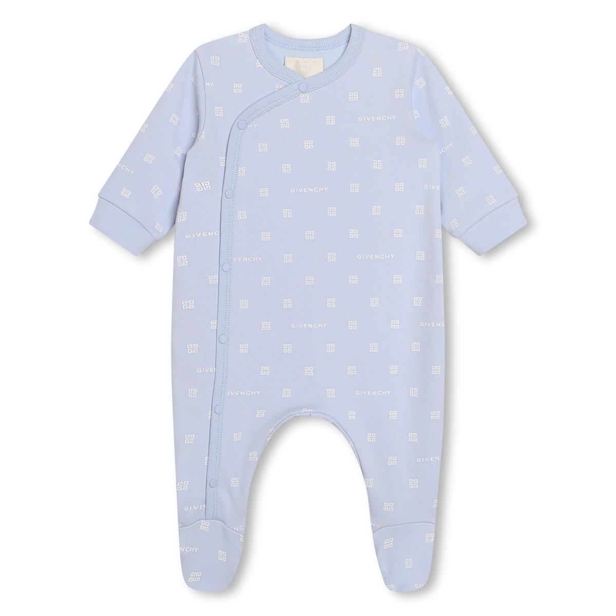 Baby Boys & Girls Blue Cotton Babysuit