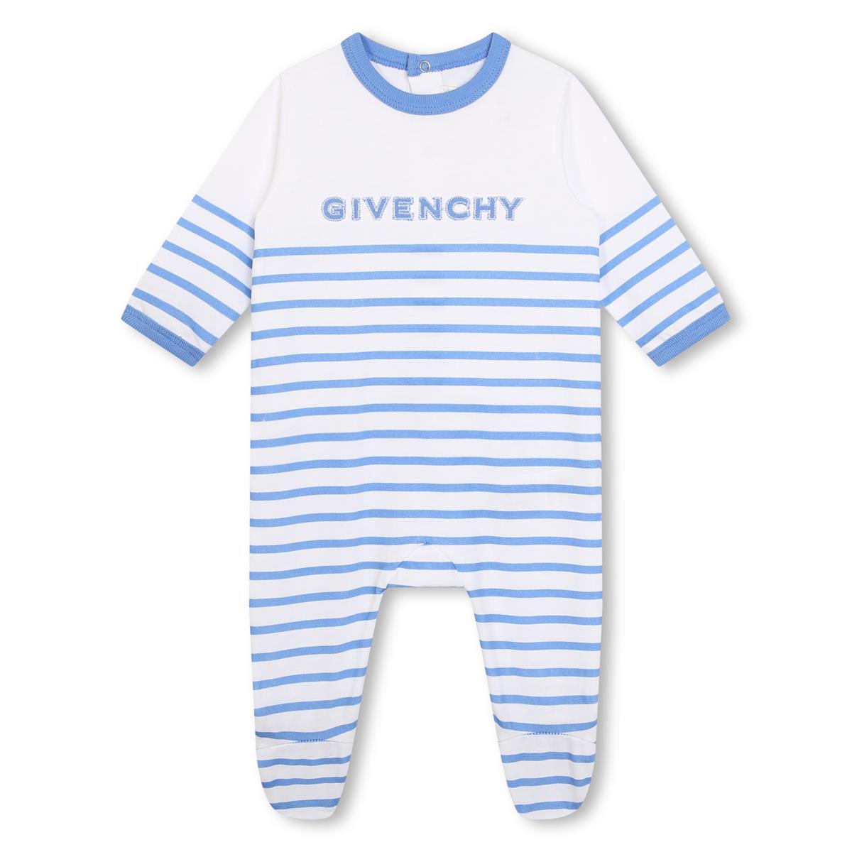 Baby Boys & Girls Blue Stripes Cotton Babysuit Set