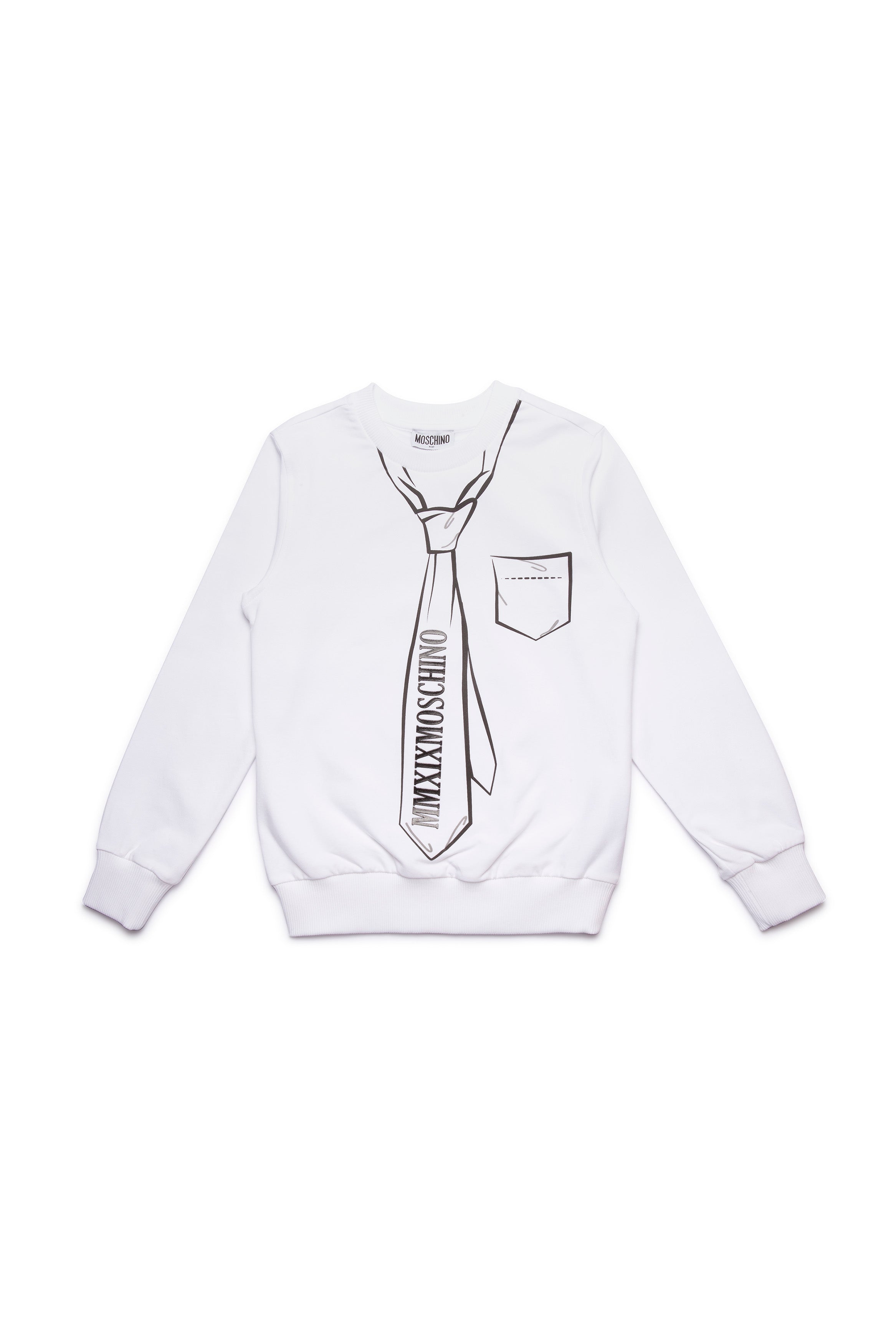 Boys White Printing Cotton Sweatershirt