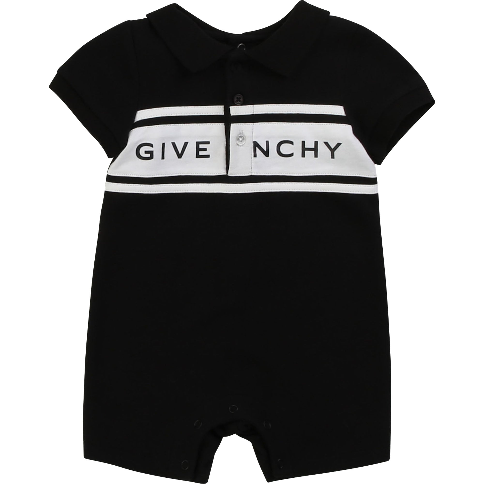 Baby Boys & Girls Black Cotton Babysuit