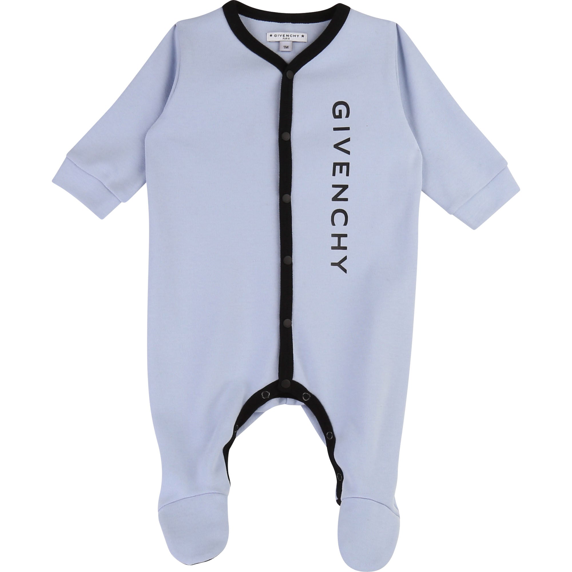 Baby Boys Blue Logo Cotton Babysuit