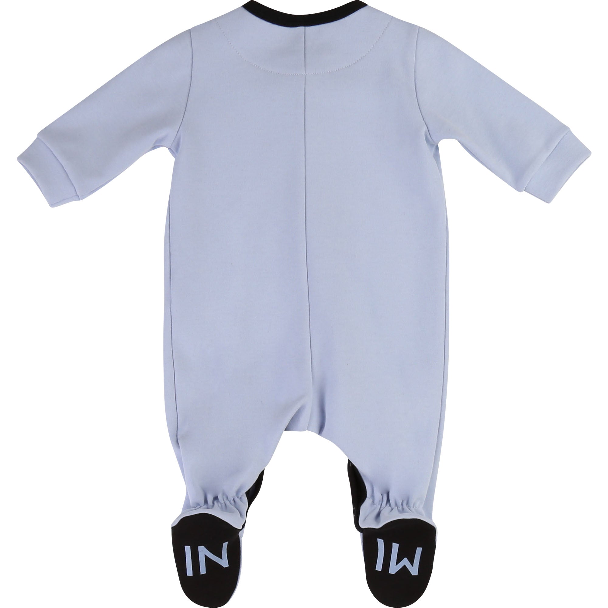 Baby Boys Blue Logo Cotton Babysuit