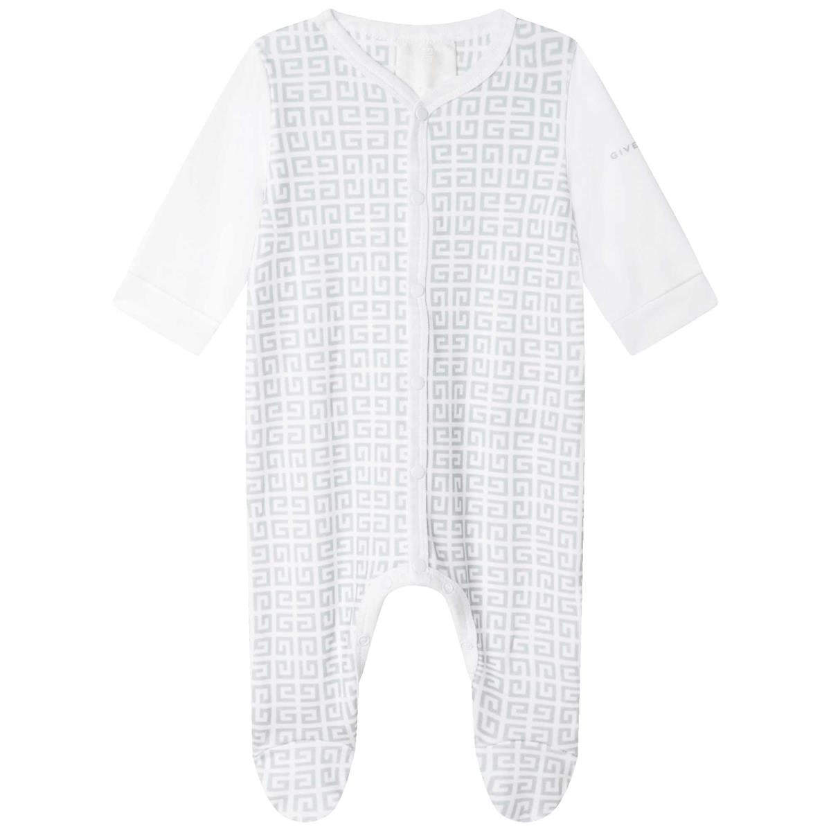 Baby Boys White Cotton Babysuit