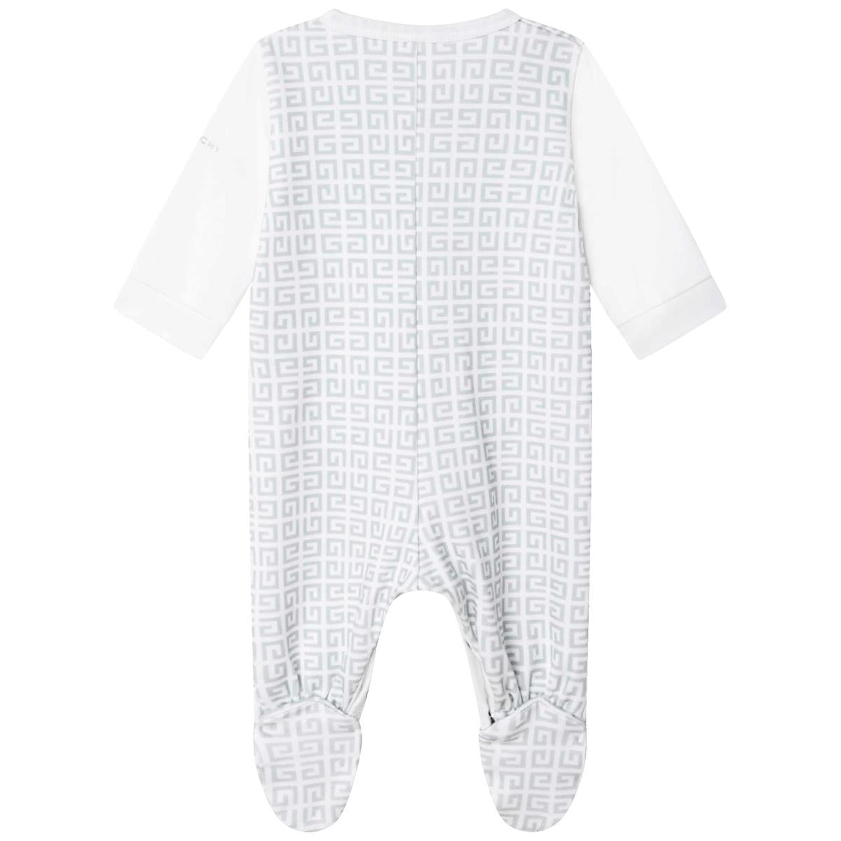 Baby Boys White Cotton Babysuit