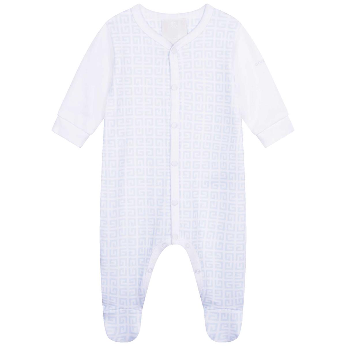 Baby Boys Blue Cotton Babysuit