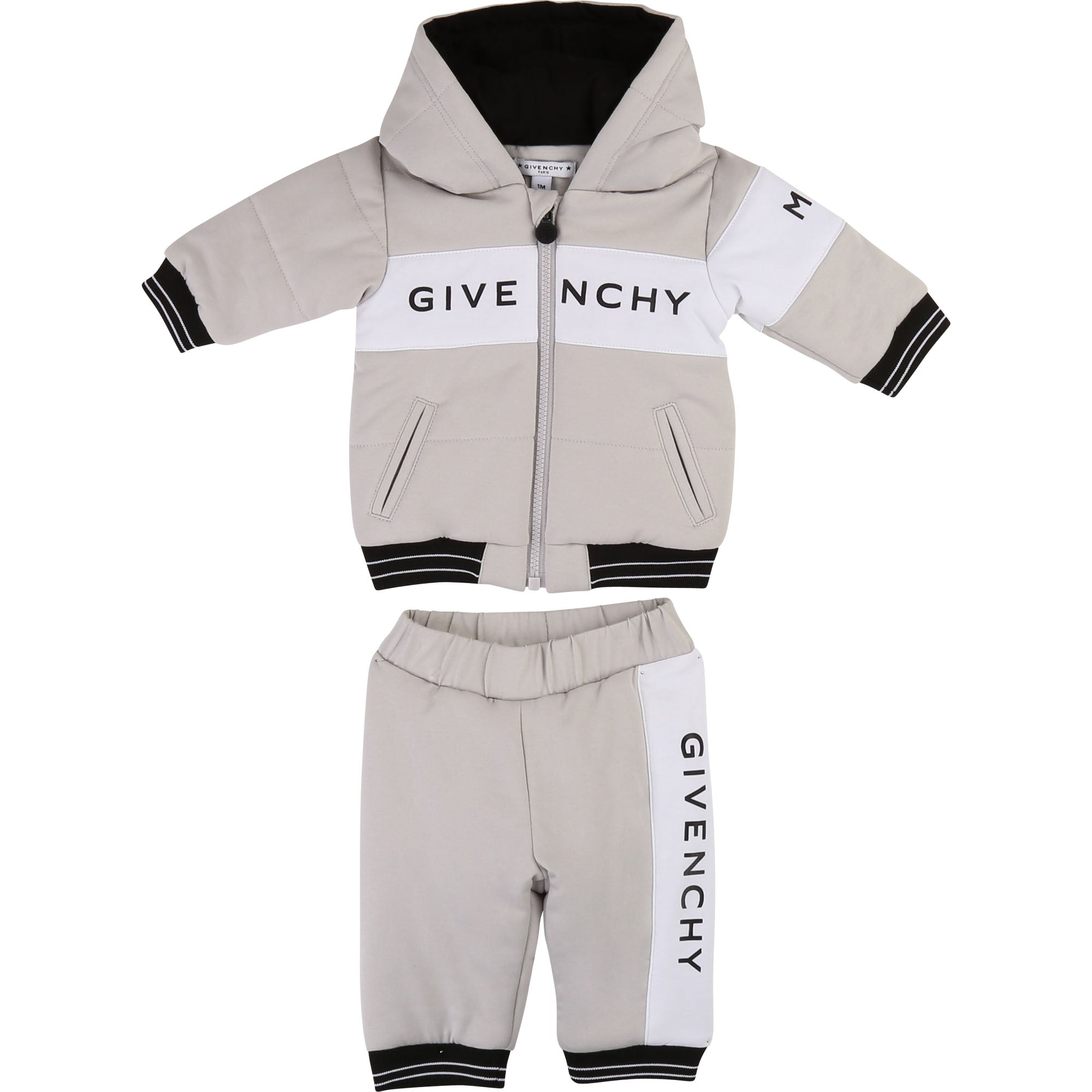 Baby Boys Grey Logo Cotton Set