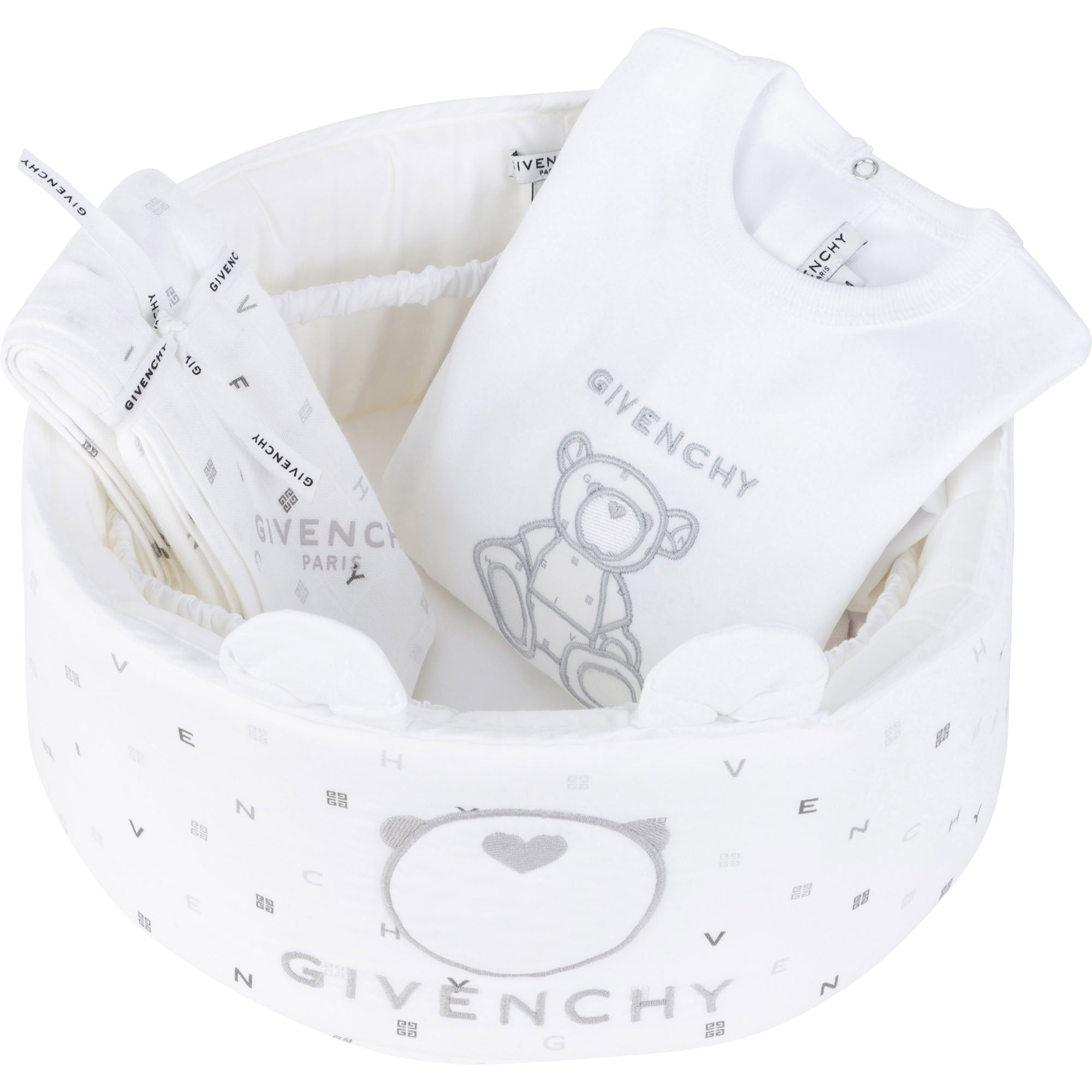 Baby Boys & Girls White Cotton Babysuit Set