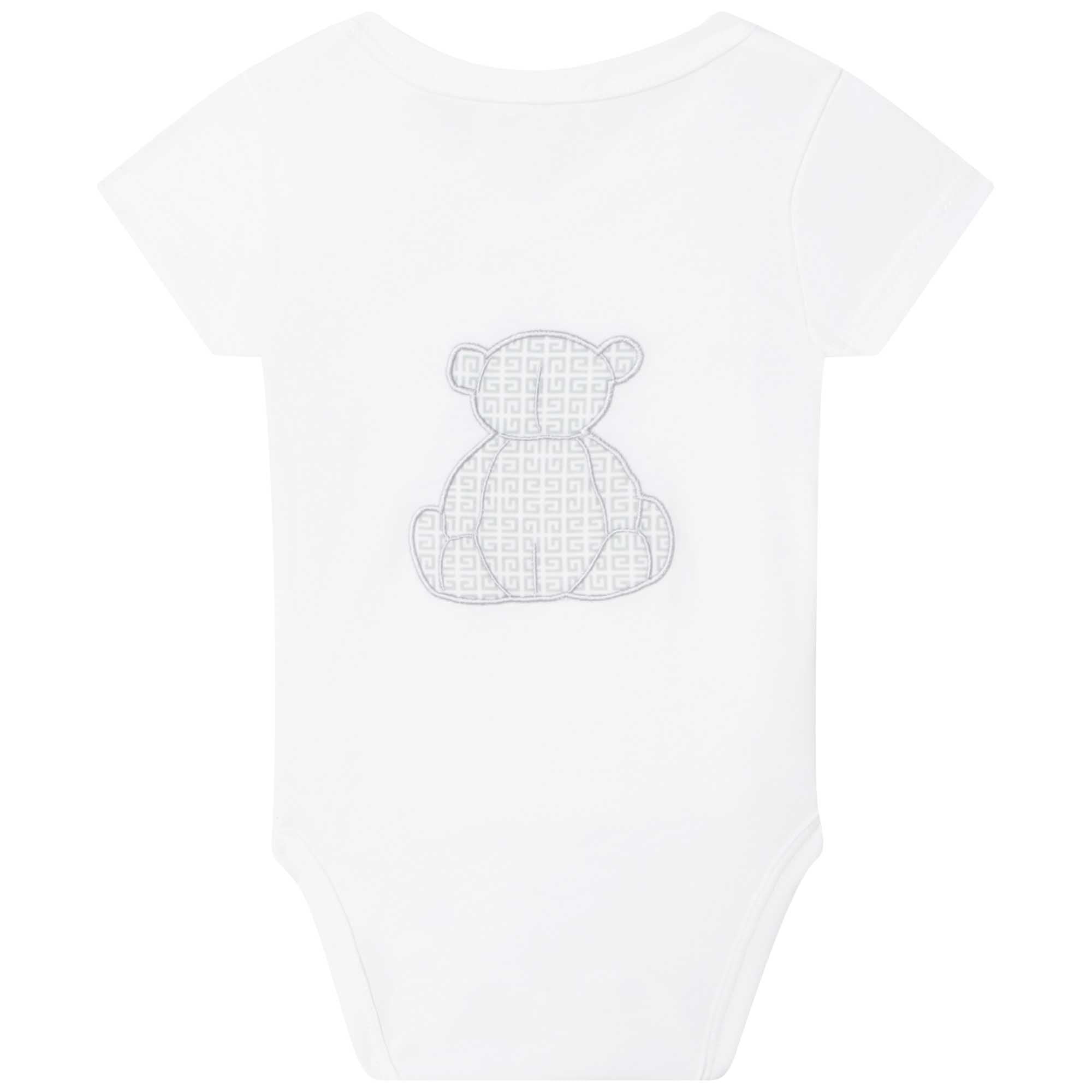 Baby Boys & Girls White Cotton Babysuit Set