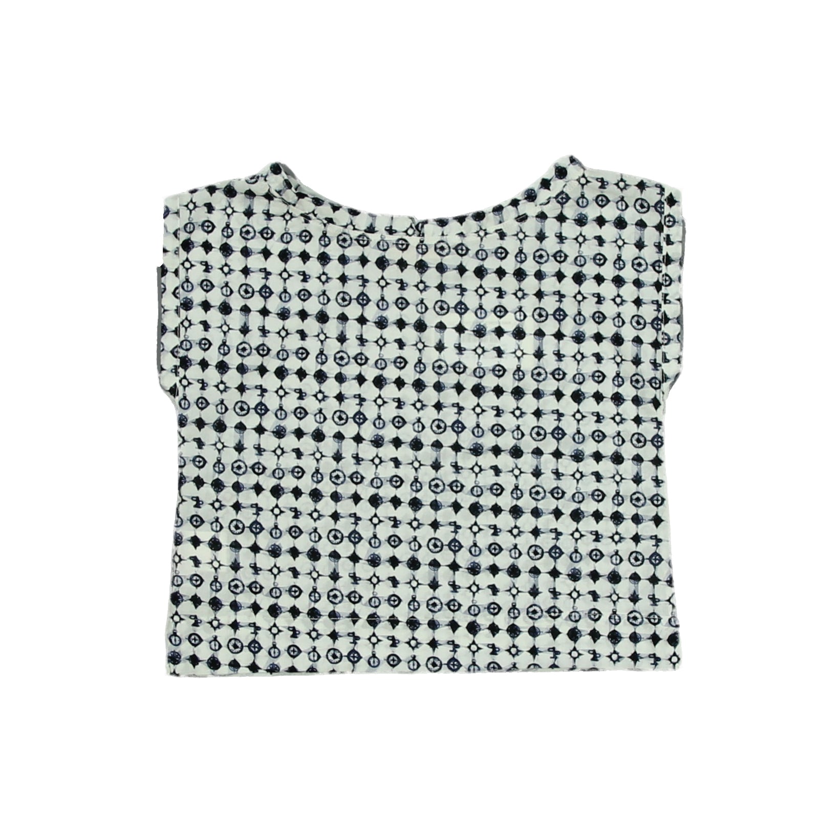 Girls Navy & White Cotton Top