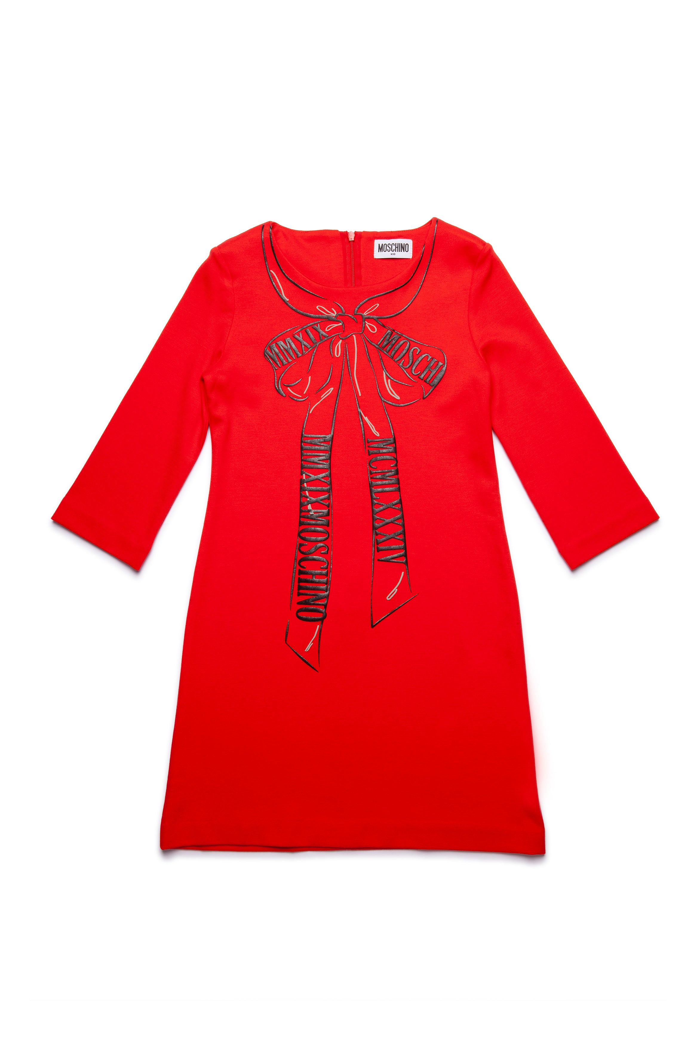 Girls Red Printing Bow-knot Dress
