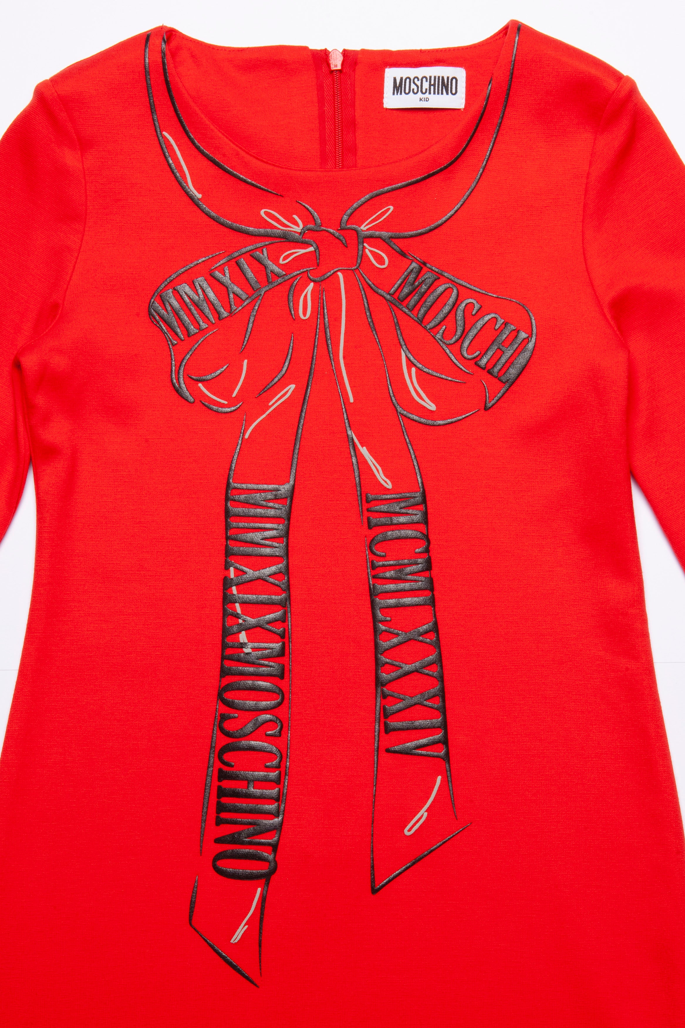 Girls Red Printing Bow-knot Dress
