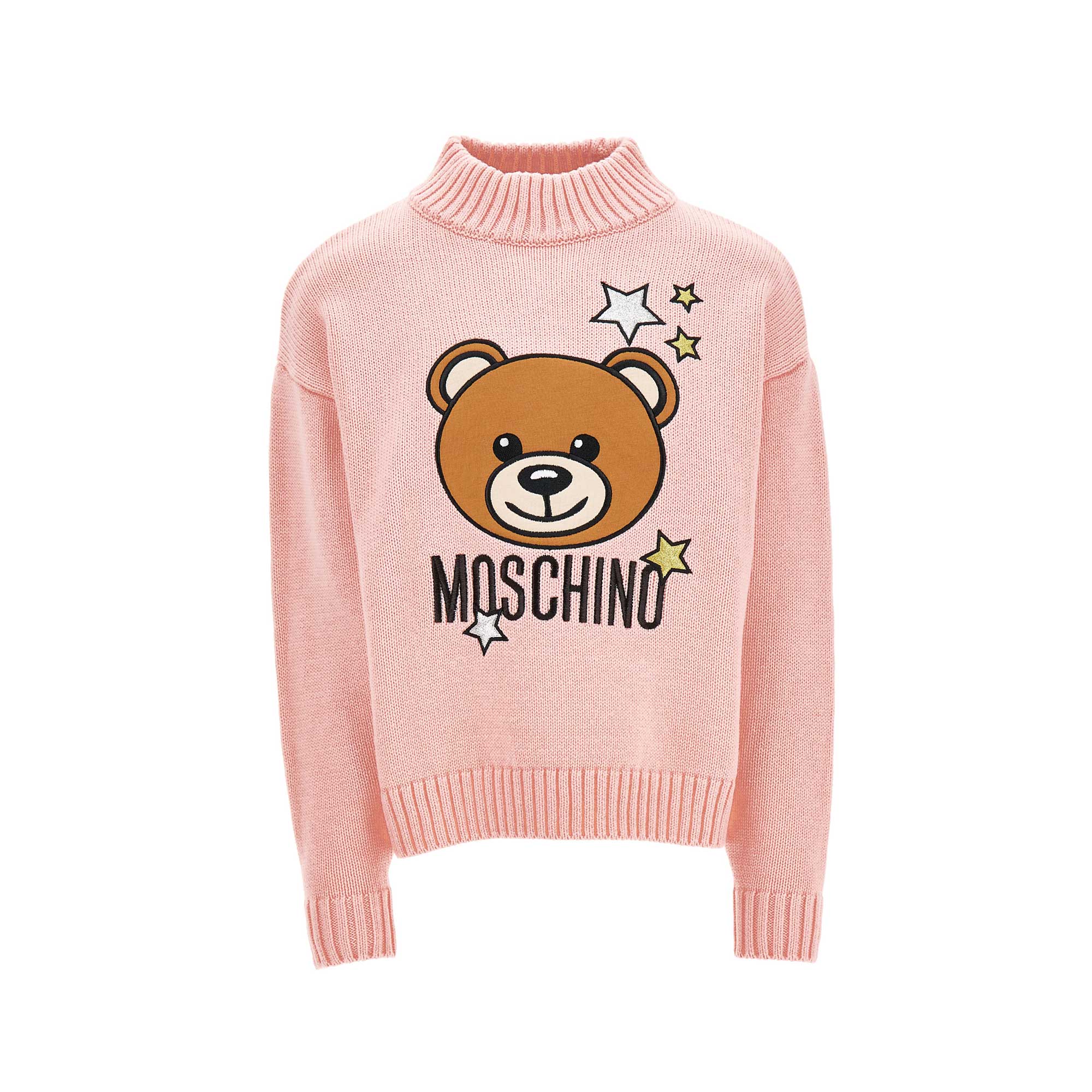 Girls Pink Logo Cotton Sweater
