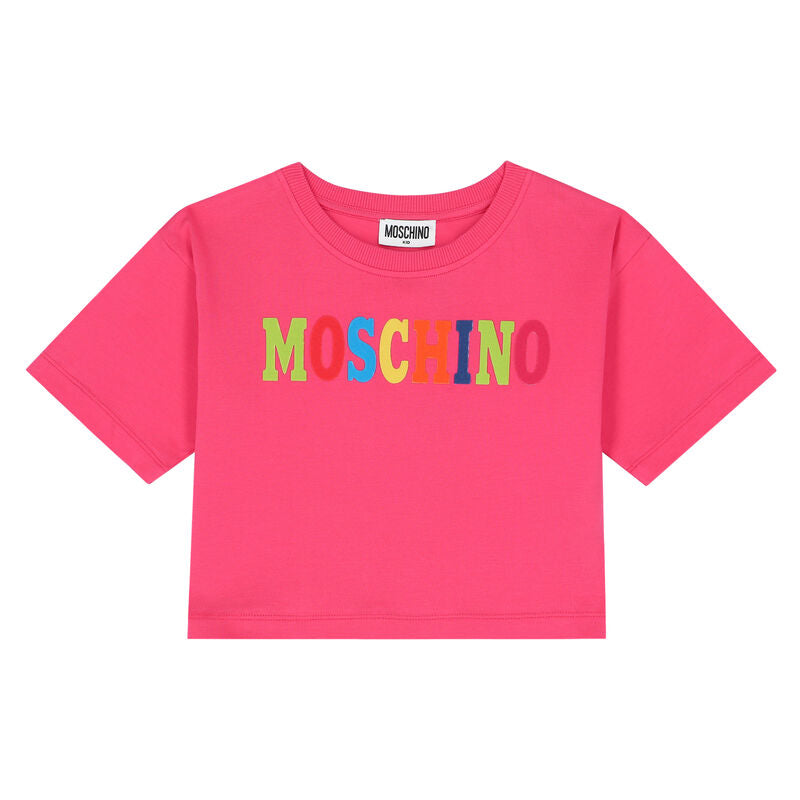 Girls Pink Cotton T-Shirt Set