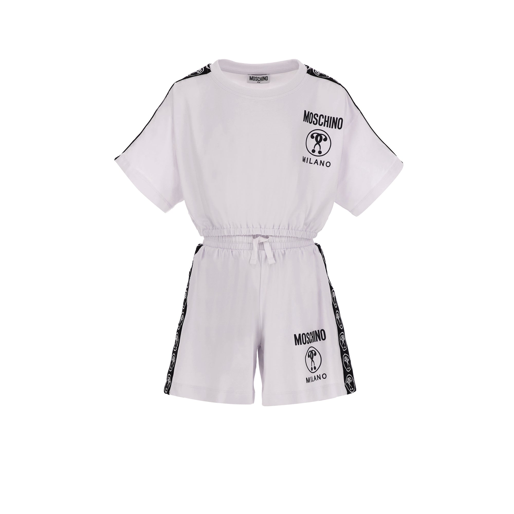 Girls White Cotton T-Shirt & Shorts Set