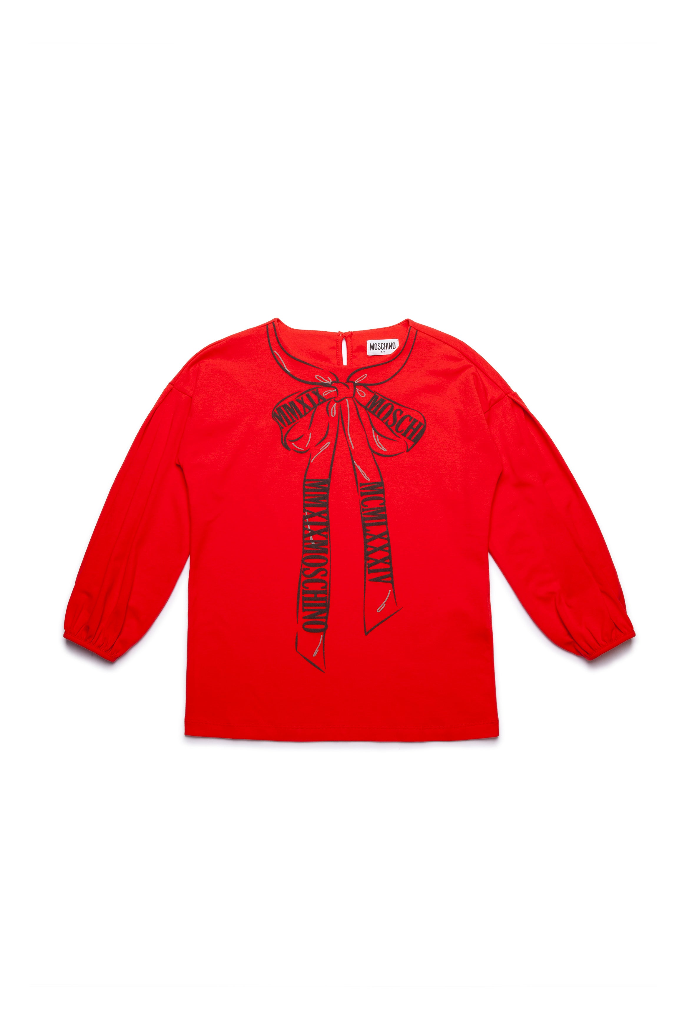 Girls Red Printing Bow-knot Top