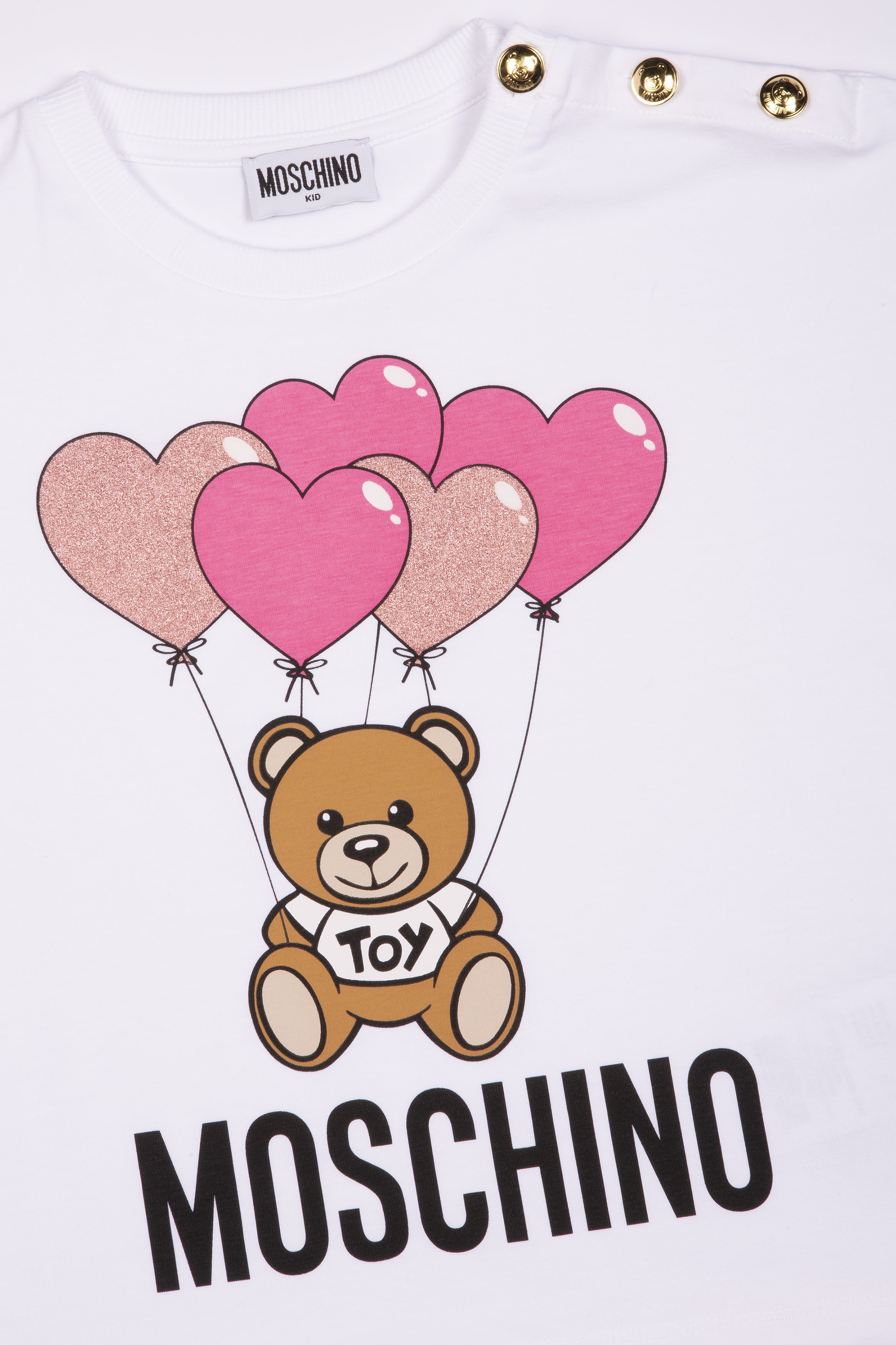 Girls White Logo Cotton T-shirt