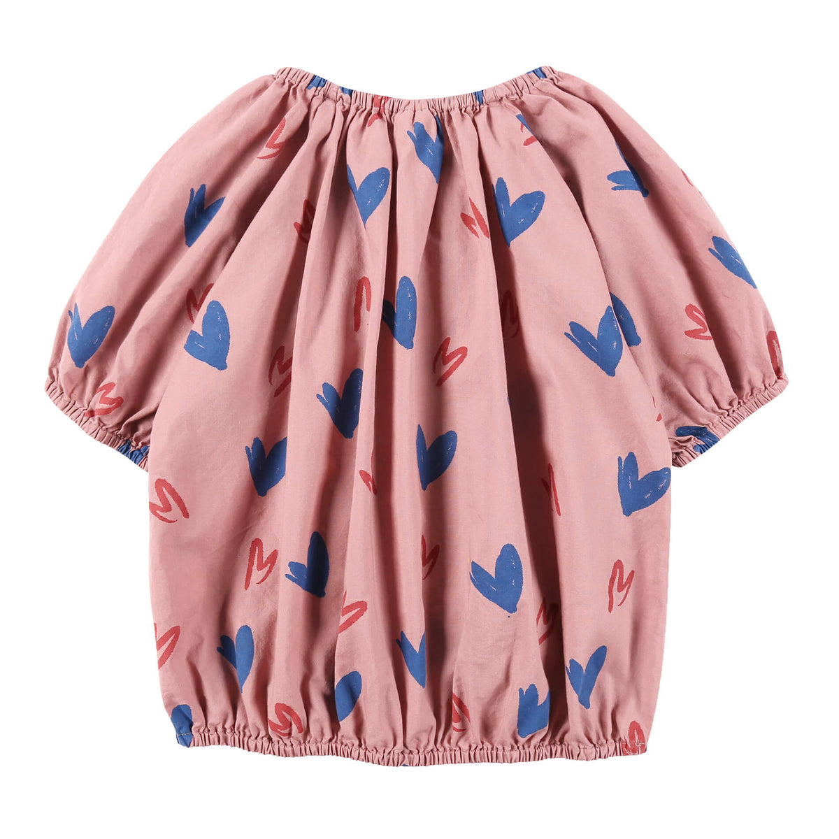 Haut en coton rose cœur pour fille