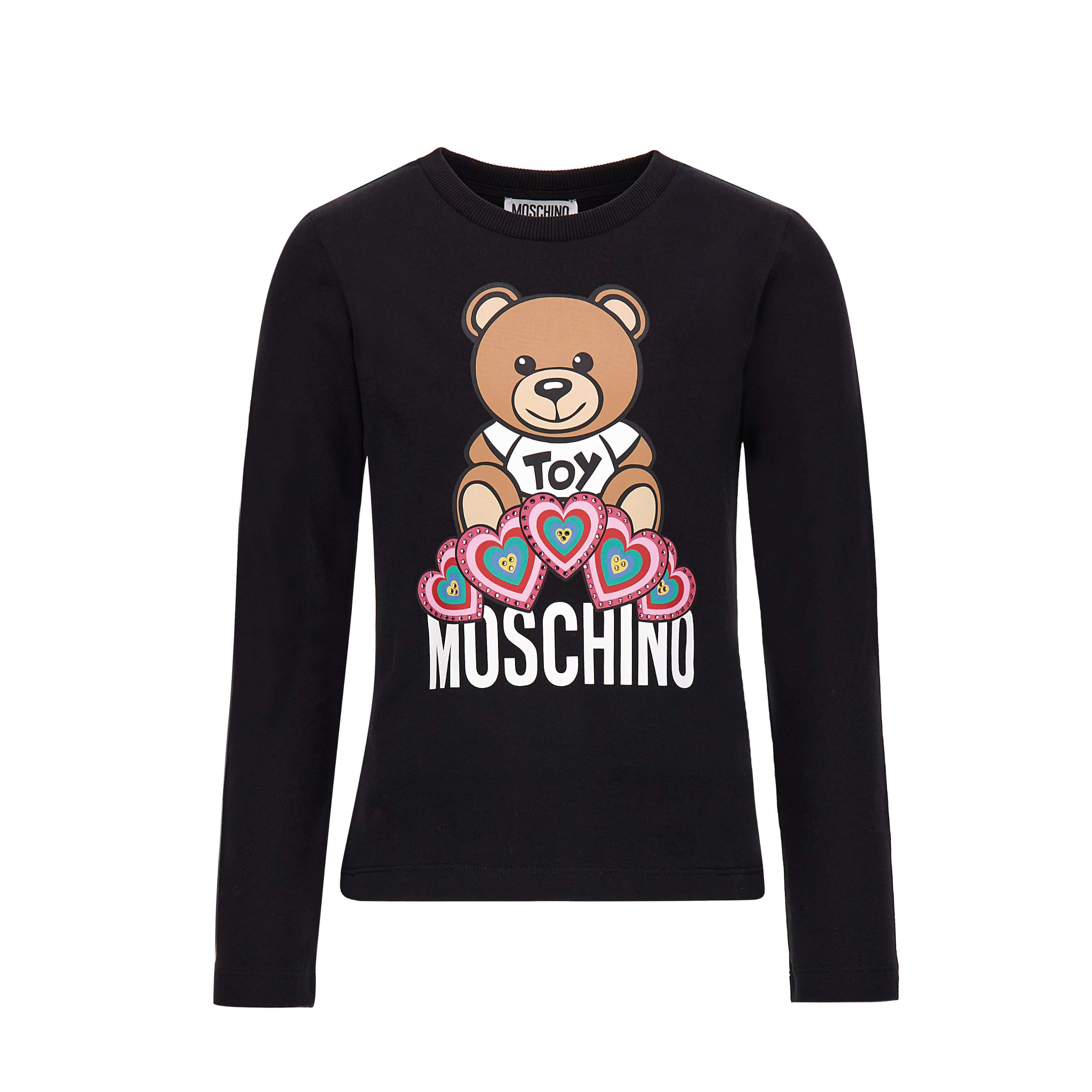 Girls Black Logo Cotton T-Shirt