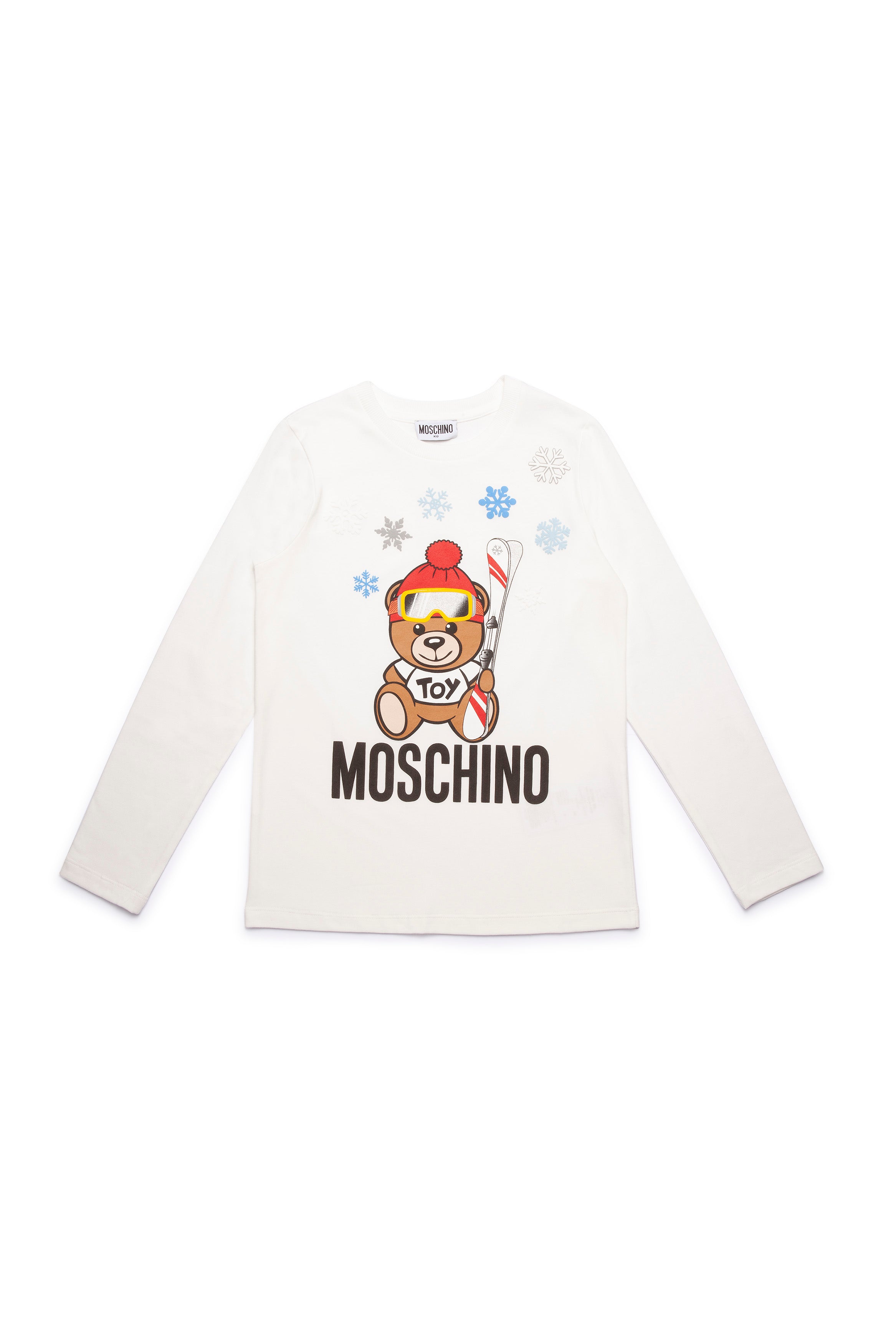 Girls White Printing Long Sleeves Cotton T-shirt